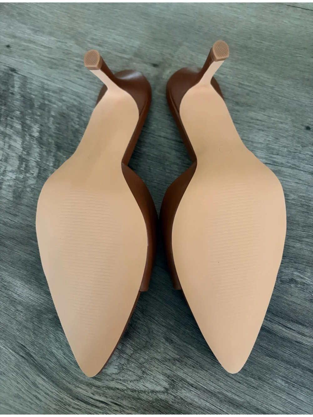 Womens Open-Toe Slide Heels in Brown - Picture 4 of 6